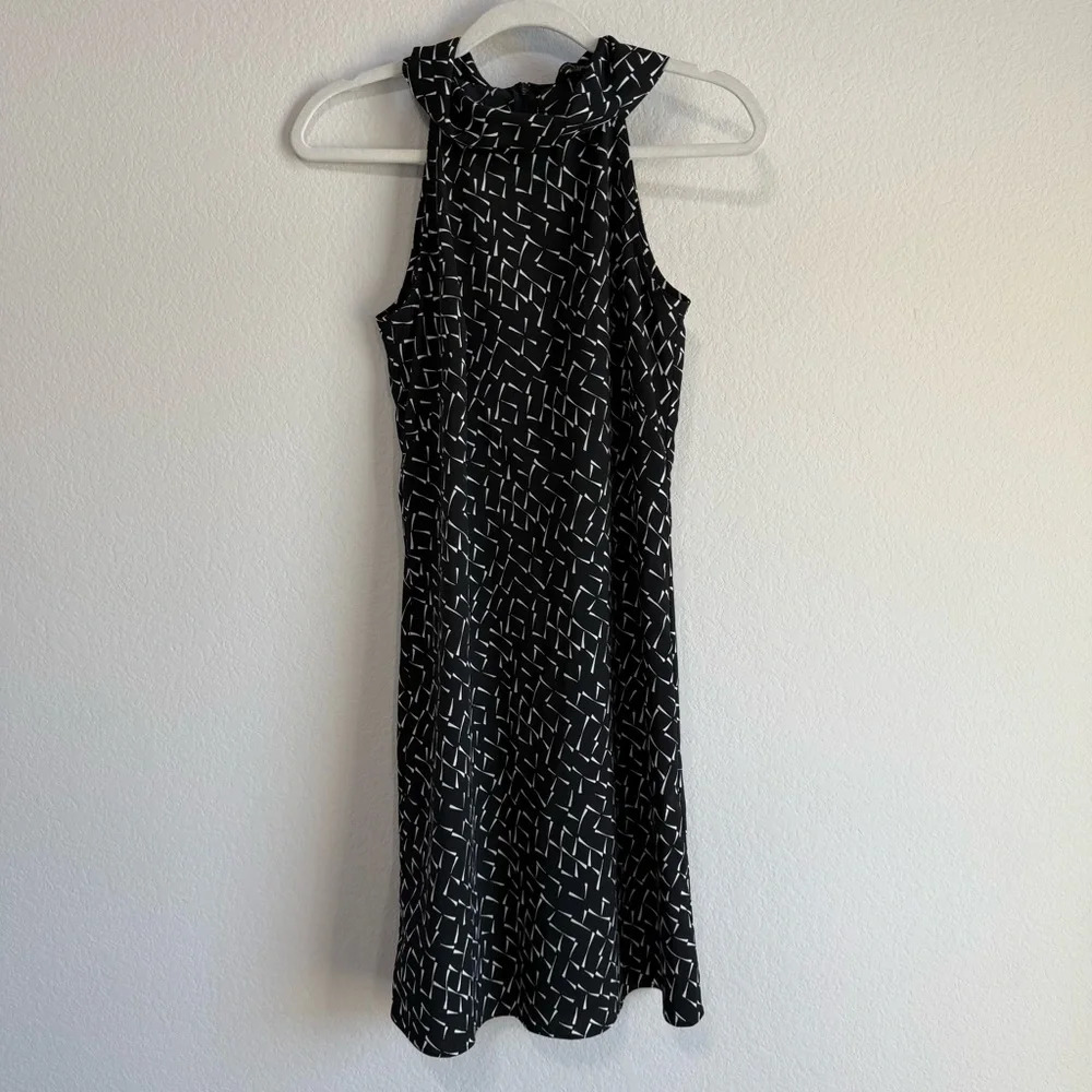 Banana Republic Womens Size 2 Black Sleeveless Halter Neck Lightweight Tie Dress - Picture 9 of 11